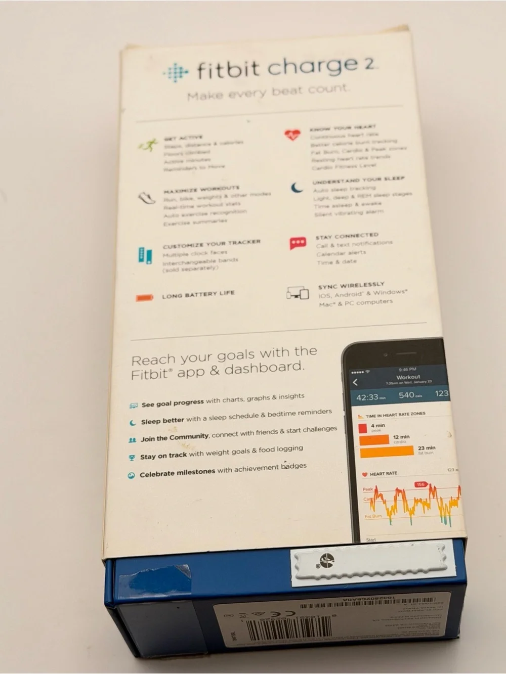 Fitbit Charge 2, Full Set, Very Good, Box, Charger, Manuals, Fitness Tracker